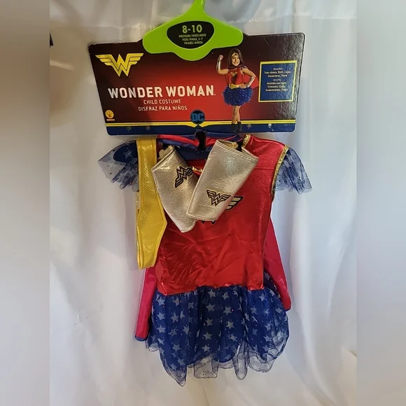 2018 DC Wonder Woman Girls 8-10 Rubies Halloween Costume With Bucket Pail - Picture 2 of 11